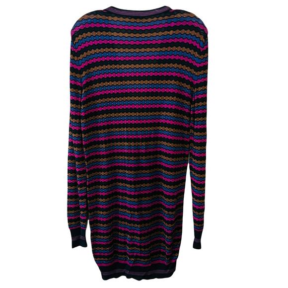 Zara Multicolored Knit V Neck Button Front Long Cardigan Size Medium - Picture 2 of 6